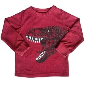 Copper Denim 2T Boys Dinosaur T Rex Red thermal long sleeve shirt